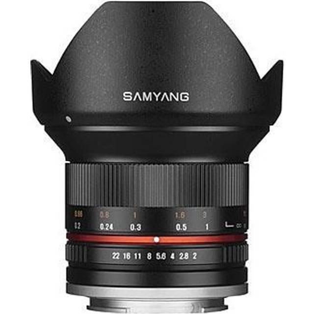SAMYANG 12mm F2.0 APS-C Canon M black - APS-C wide-angle fixed focal length lens for Canon M, manual focus, for camera EOS M6 Mark II, EOS M50, EOS...