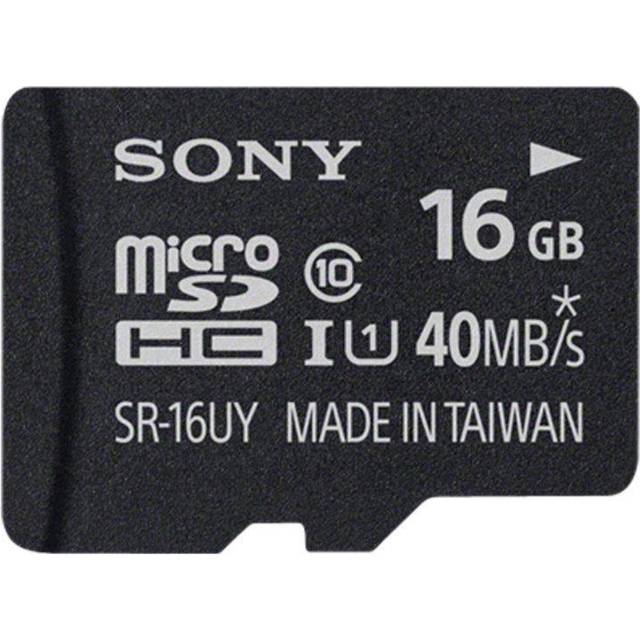 Sony 16gb microsdhc memory card with sd adapter - uhs-i u1 - class 10 - 90mb/s.