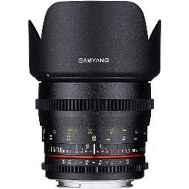 Samyang 50/1,5 objektiv video DSLR Nikon F manuell fokus video objektiv 0,8 tandkran växel, porträtobjektiv svart