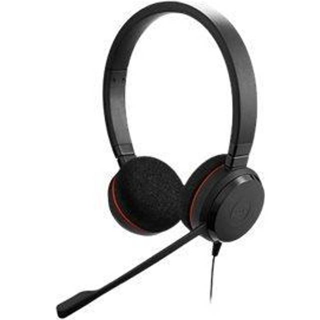 Jabra Evolve 20 SE Stereo Headset – Microsoft certifierade hörlurar för VoIP Softphone med Passive Noise Cancellation – USB-A kabel med kontroll – Svart
