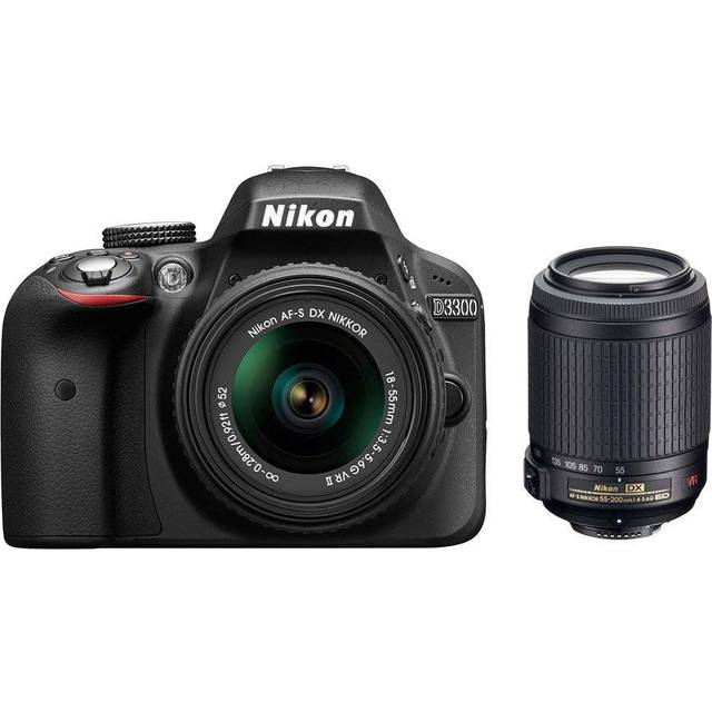 Nikon D3300 DSLR Camera + AF-S DX 18-55mm f/3.5-5.6G VR II + AF-S DX 55-200mm f/4-5.6G ED VR II Zoom Lens