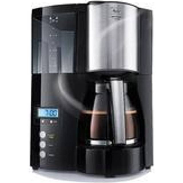 Melitta Optima Timer, 100801, Filter Coffee Machine with Glass Jug, Timer and Programmable Warmer, Black
