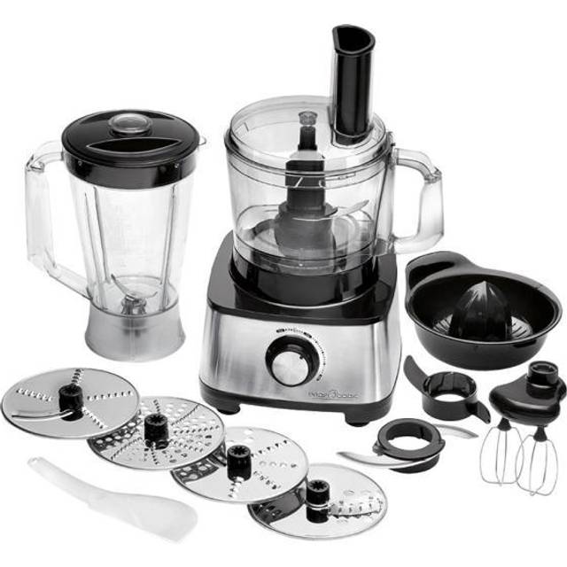 ProfiCook PC-KM 1063 Kompakt matberedare med hölje i rostfritt stål, med turbofunktion och 11 tillbehör, 1200W
