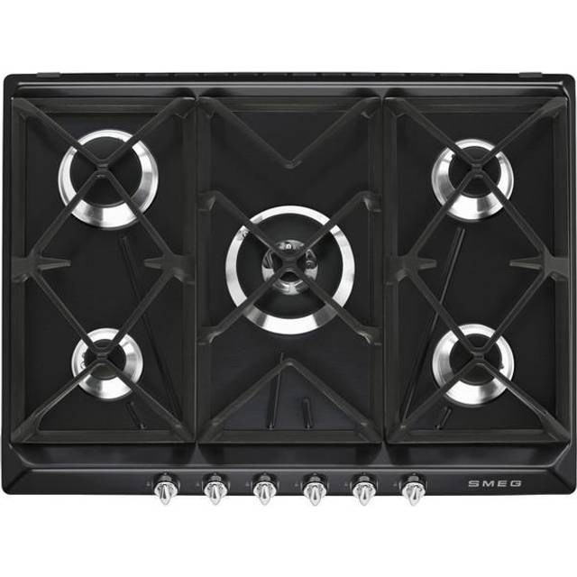 SR975NGH 68cm Black 5 Burner Gas Hob - Black Glass