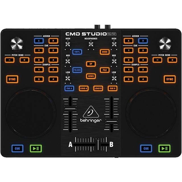 Behringer CMD STUDIO 2A Ultra-Portable Dual-Deck DJ MIDI Controller with 4 Channel Audio Interface