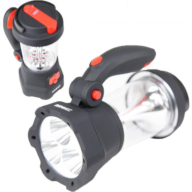 Duronic HURRICANE 2-in-1 LED Torch/Lantern, Bright CREE Flashlight, SOS Mode, Recharge via Crank or USB Cable, 300mAh Battery, USB Charger Included