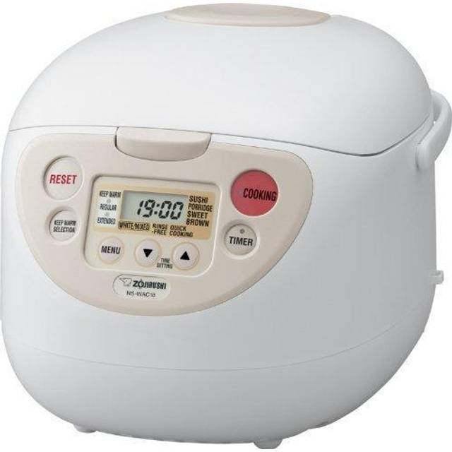 Zojirushi Micom Rice Cooker and Warmer (10-Cup) with Rice Container Bin in White