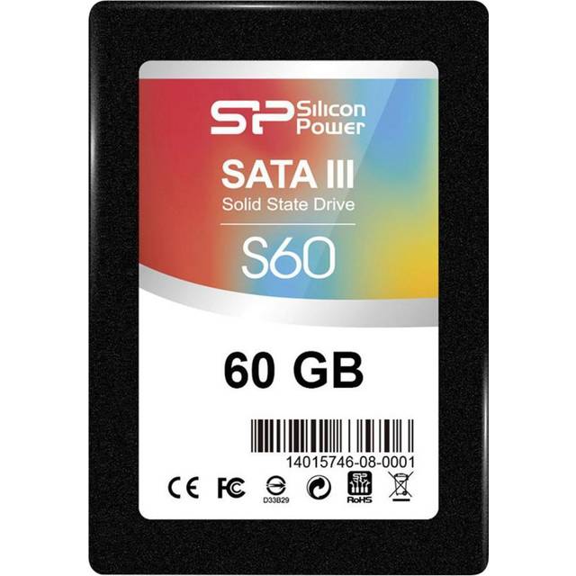 Silicon Power SP060GBSS3S60S25 SSD 60 GB (6,4 cm (2,5 tum), SATA III, S6) svart