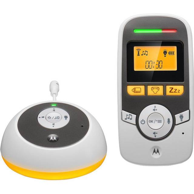 Motorola Baby MBP161TIMER – babymonitor med digitalt ljud med display och babyvårdstimer – vit