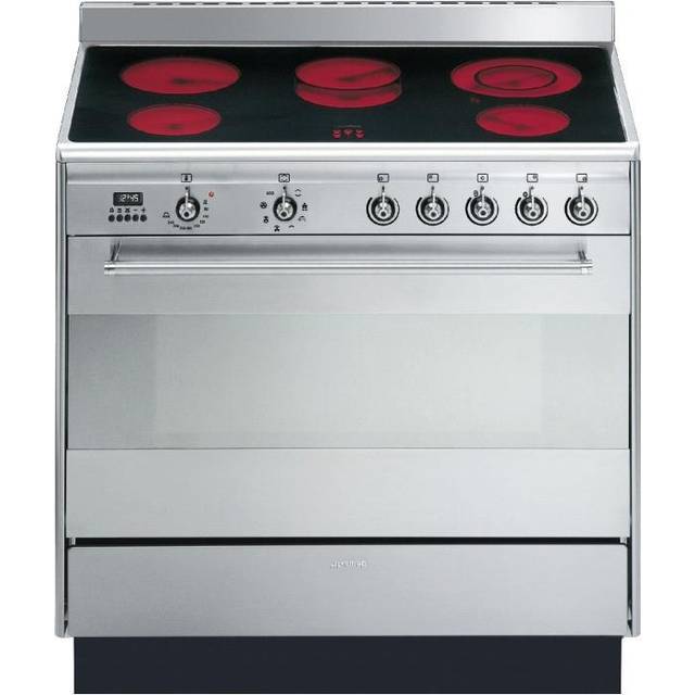 Smeg Concert SUK91CMX9 90cm Electric Range Cooker with Ceramic Hob - Stainless Steel - A Rated