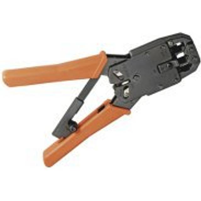 Crimping Pliers for Modular Plugs incl. Cable Cutters and Insulators Black
