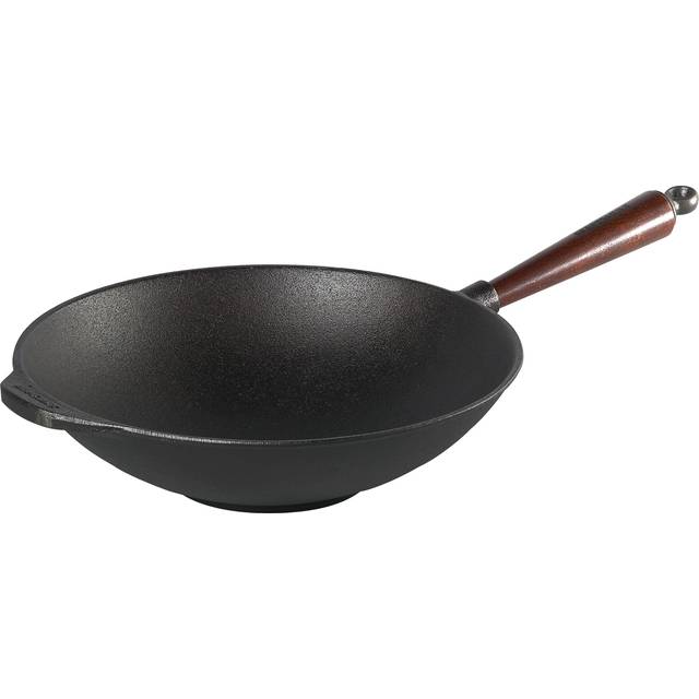 Skeppshult - Traditional Wok Med Trähandtag 30 Cm - Svart