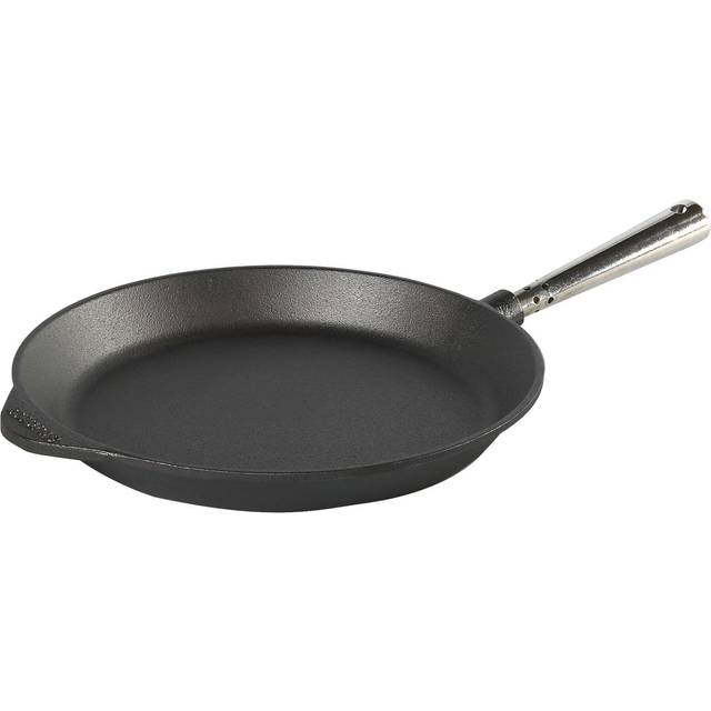 Stekpanna Gjutjärn 28 cm Stålhandtag - Svart (28 cm.)