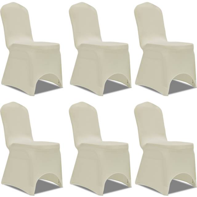 vidaXL Chair Cover Stretch Cream 6 pcs