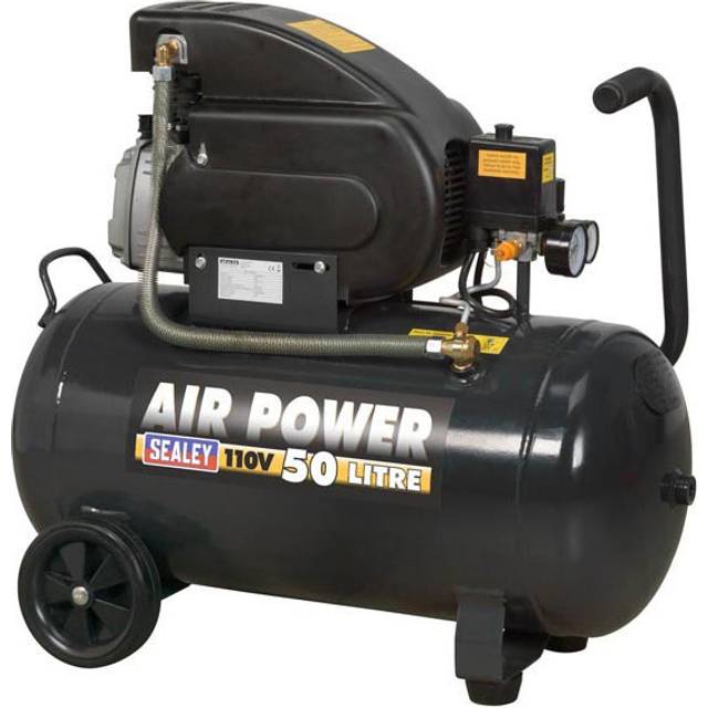SAC5020E 110v Workshop Portable Compressor 50 Litre Direct Drive 2hp - Sealey
