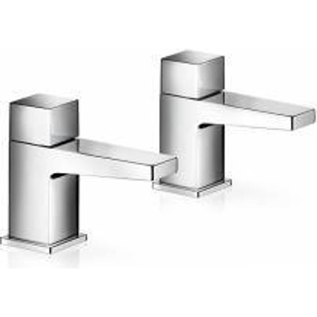 Honesty Square Bath Pillar Taps Chrome Bathroom - 1 Pair 2.1815.003 - Mira Showers