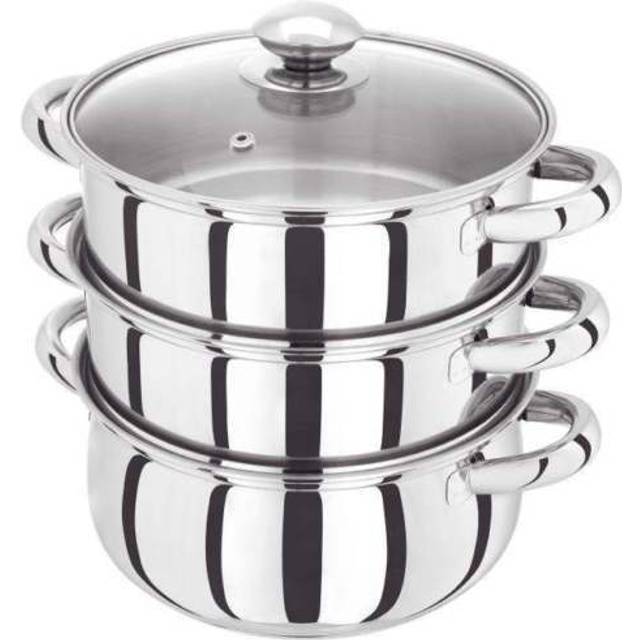 Judge Essentials 24cm Stainless Steel 3 Tier Steamer - Silver (29.5cm H X 29.5cm W X 26cm L)