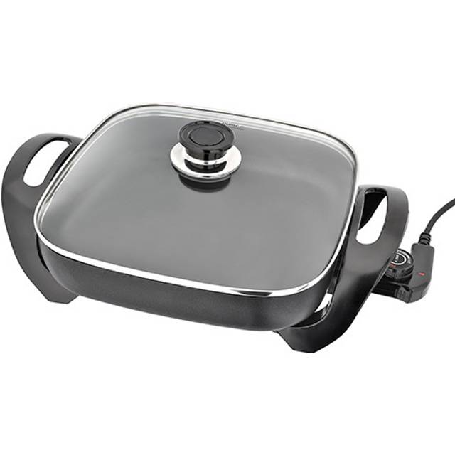Judge Electric Skillet with Vented Glass Lid - Black (21cm W X 21cm D)