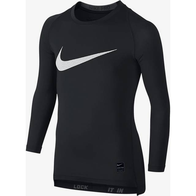 Nike Cool Hbr Comp Ls Yth – T-shirt för barn Black/Grey/White (Black/Anthracite/White) M