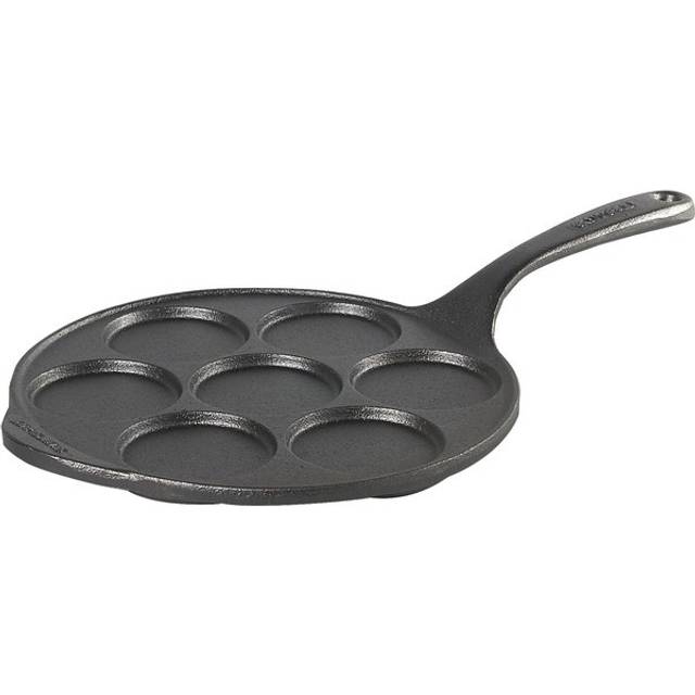 Plättpanna 23 cm Gjutjärnshandtag - Svart