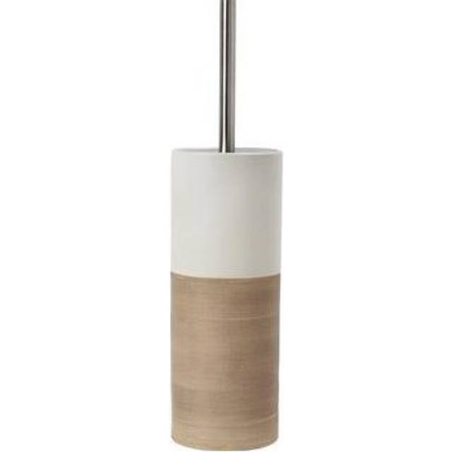 Sealskin Doppio Toilet Brush and Holder, Porcelain, Sand, 10.1 x 38.3 x 10.1 cm