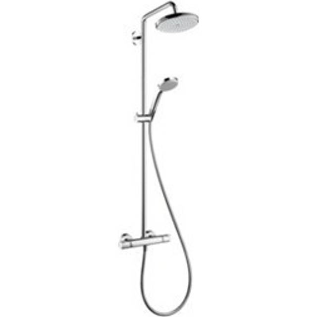 Hansgrohe Croma Chrome Showerpipe 220 1jet EcoSmart Thermostatic Showe