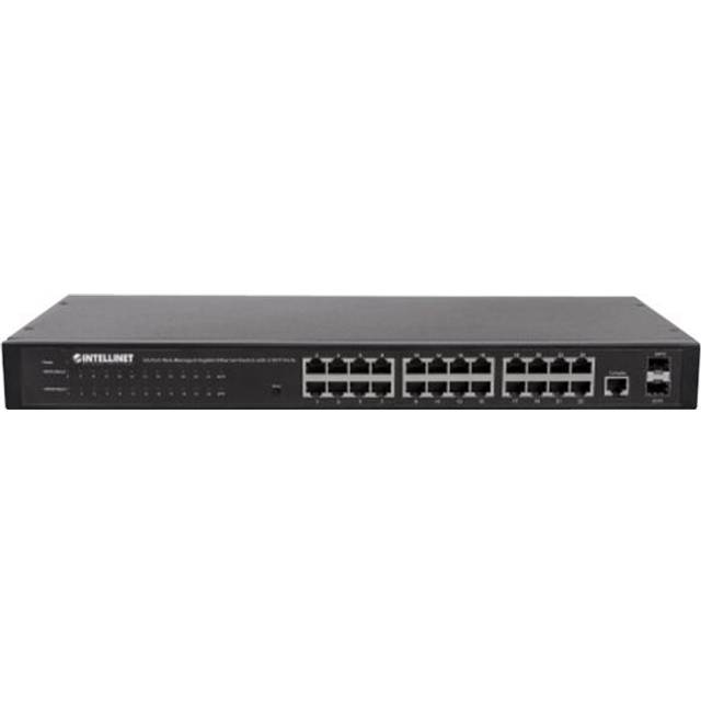 Intellinet 24-Port Web-Managed Gigabit Ethernet Switch with 2 SFP Ports