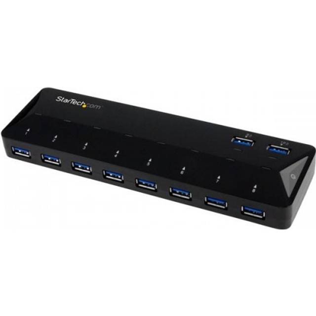 StarTech.com 10-Port USB 3.0 Hub with Charge and Sync Ports - 2 x 1.5A Ports~10-Port USB 3.0 Hub with Charge and Sync Ports - 5Gbps - 2 x 1.5A Ports
