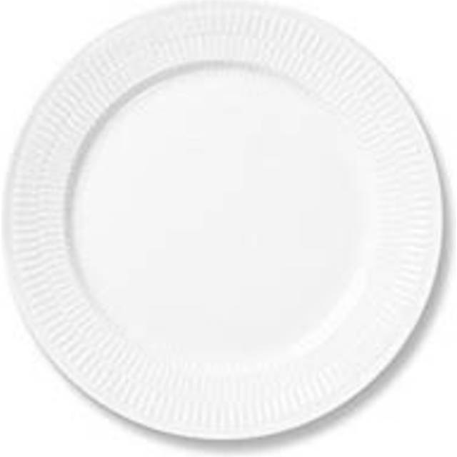 Royal Copenhagen Hvid Riflet Flad tallerken 22cm