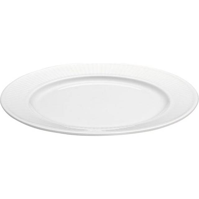 Vit Plissé tallrik, Ø 20 cm.