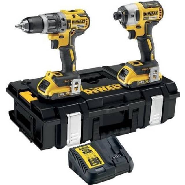 Dewalt - DCK266D2T 18V Brushless Twin Kit - Combi Drill / Impact Driver, 2 x 2.0Ah Batteries, Charger & tstak ii Case