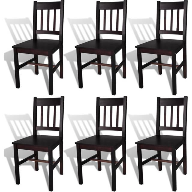 vidaXL 6x Dining Chairs Wood Dark Brown Home Living Room Kitchen Furniture Seat