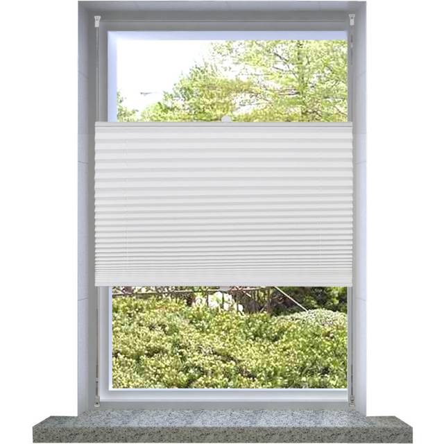 vidaXL Plisse Blind 90x125cm White Pleated Blind
