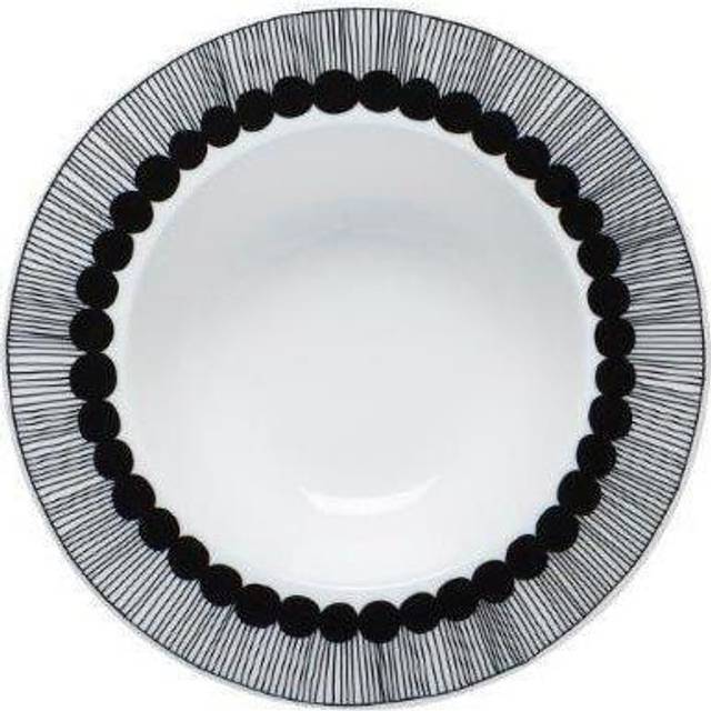 Marimekko Siirtolapuutarha djup tallrik Ø 20 cm svart-vit