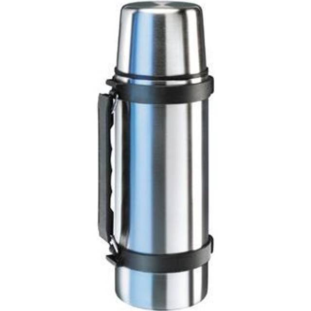 Isosteel VA-9553Q 1.0 L Vacuum-Insulated Can with Quickstop Single-Hand Pouring-System Drinking Cup and Handle, 18/8 Stainless Steel