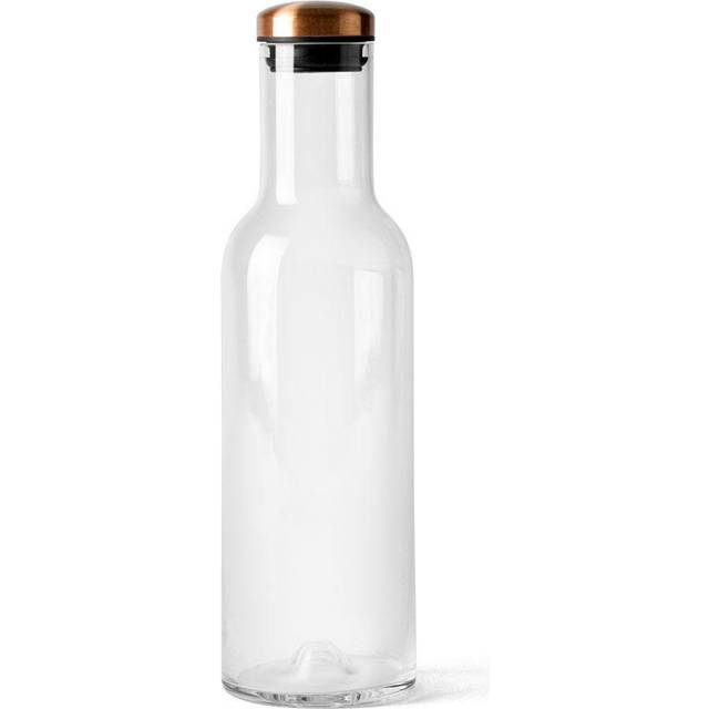 Audo - Bottle Carafe with Lid 1L - messing/transparent/H 29cm, Ø 8cm - brass (29.0 x 8.0 x 8.0 x &#8960;8.0cm)