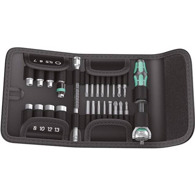 Wera 26 pce kraftform zyklop speed 1/4" ratchet, socket & screwdriver set,051045
