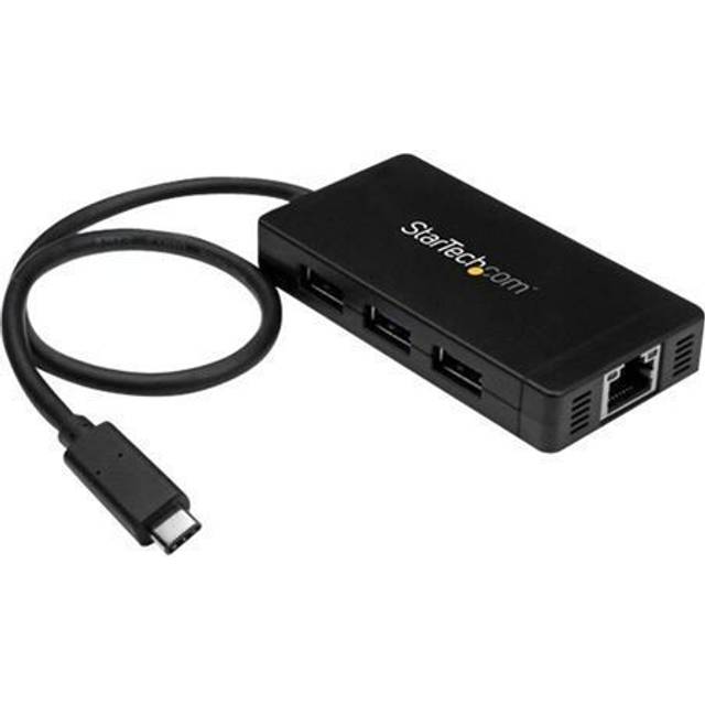StartTech.com 3-Port USB 3.0 Hub with Gigabit Ethernet - USB-C -
