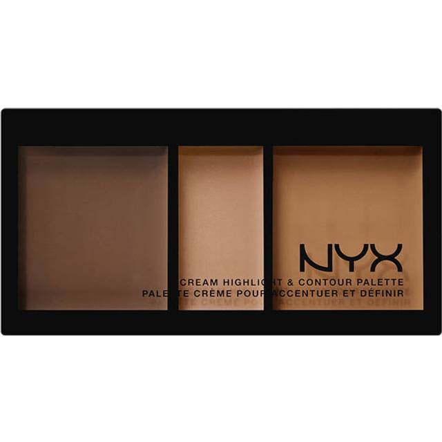 NYX PROFESSIONAL MAKEUP cream highlight & contour palette, deep, 0.38 ounce
