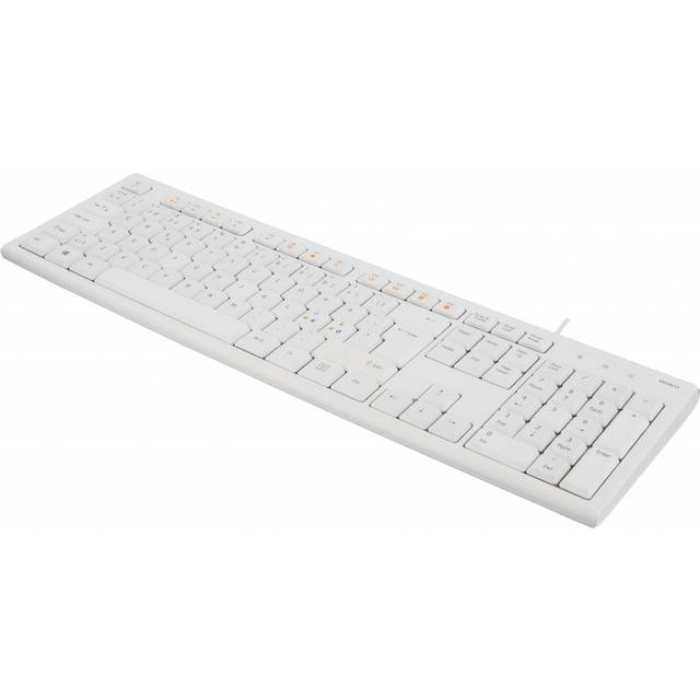 DELTACO Tangentbord, nordisk layout, USB, 1,1m kabel, vit