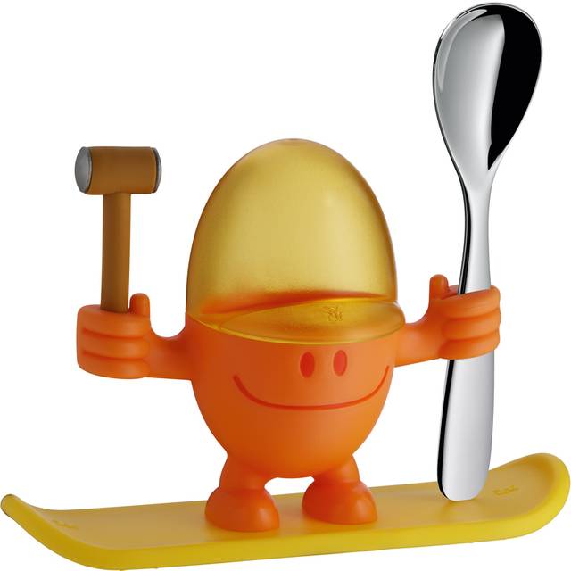 WMF McEgg Äggkopp 616687450 | Med Sked | Cromargan Rostfritt Stål | Orange