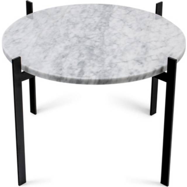 Single Deck Table, Black Base, Green Marble