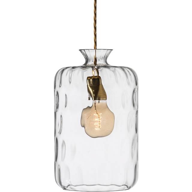 Pillar Pendant 19 cm, Clear/Brass