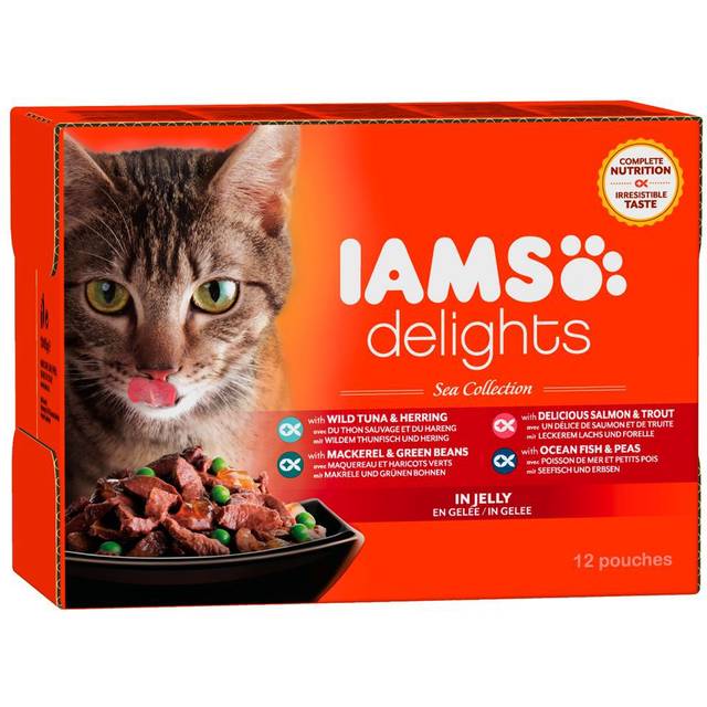 IAMS Delights Land and Sea Collection in Jelly Cat Food 12 x 85g