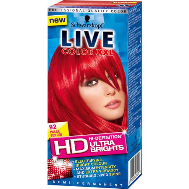 Schwarzkopf LIVE Ultra Brights Or Pastel Red Hair Dye Pillar Box Red 092 Semi-permanent