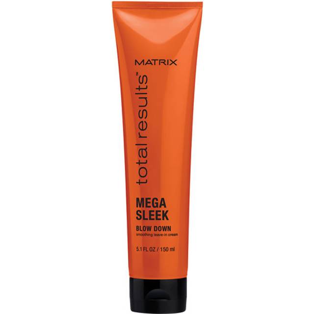 Matrix Mega Sleek Blow Down Smoothing Leave-In Cream  With Shea Butter  For Frizzy Hair  Heat Protectant  Smooths Hair  Salon Styling Cream  Packaging