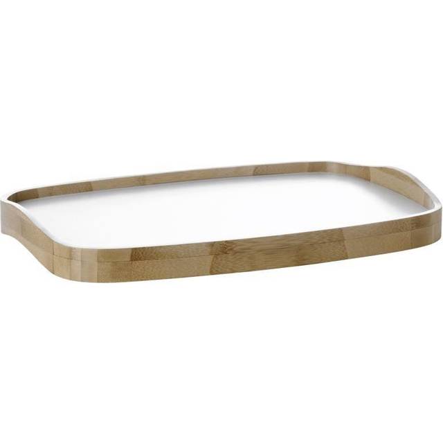 Stelton x-202 Emma serveringsbricka, bambu, vit, brun, 43 x 30 x 4,5 cm