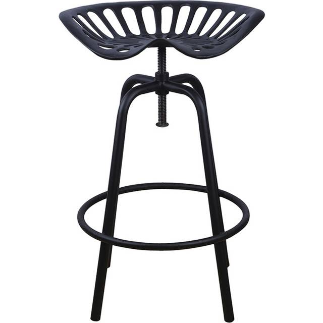 Homescapes Vintage Style Metal Black Adjustable Tractor Seat - Black