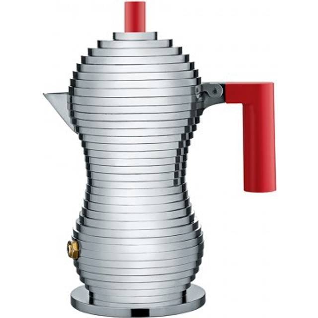 Alessi - Pulcina Espresso Maker 7cl - schwarz, aluminium/LxBxH 12,5x7,2x16,5cm/7cl/ 1 Tasse (16.5 x &#8960;7.5cm)