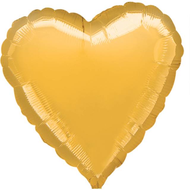 Metallic Gold Heart Foil Balloon - Standard - Foil Balloons 1058502